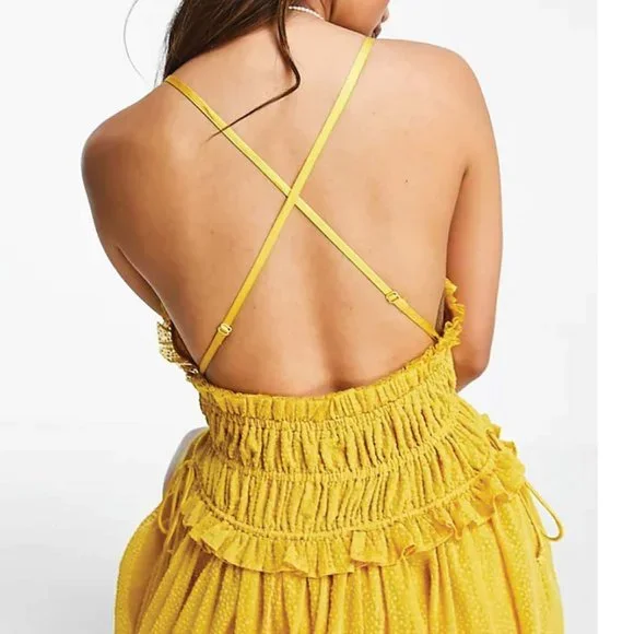 ASOS Yellow Maxi Dress, size 8 - Picture 3 of 10